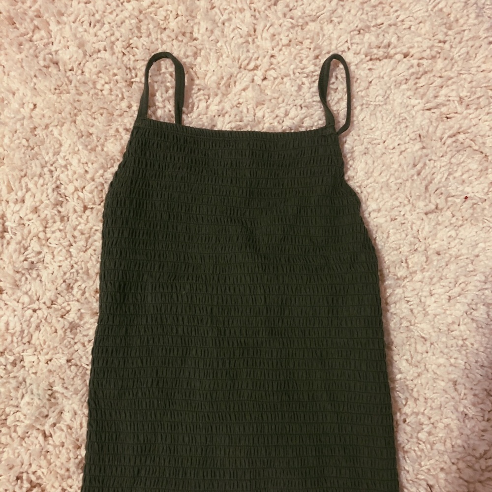 olive green hollister ribbed tank top